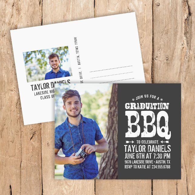 Rustic BBQ Graduation Party Invitation (Creator Uploaded)