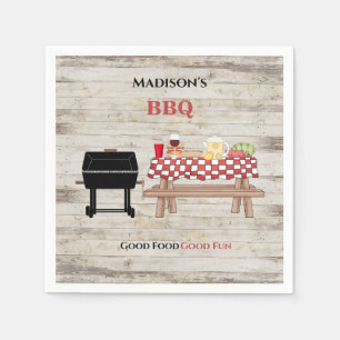 Rustic BBQ Picnic Personalized Paper  Napkin