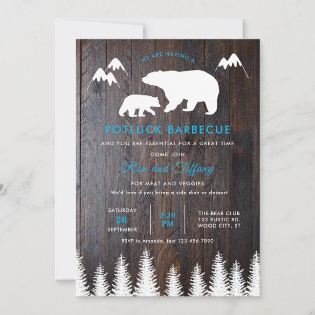 Rustic BBQ Wedding Invitation (Front)