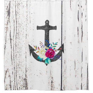 Rustic Beach Anchor & Bold Floral Summer Nautical