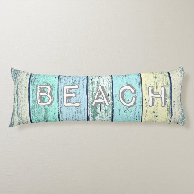 Rustic Beach Driftwood Body Pillow (Front)