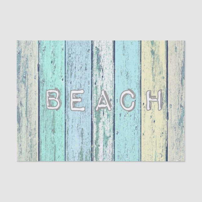 Rustic Beach Driftwood Tissue Paper (Front)