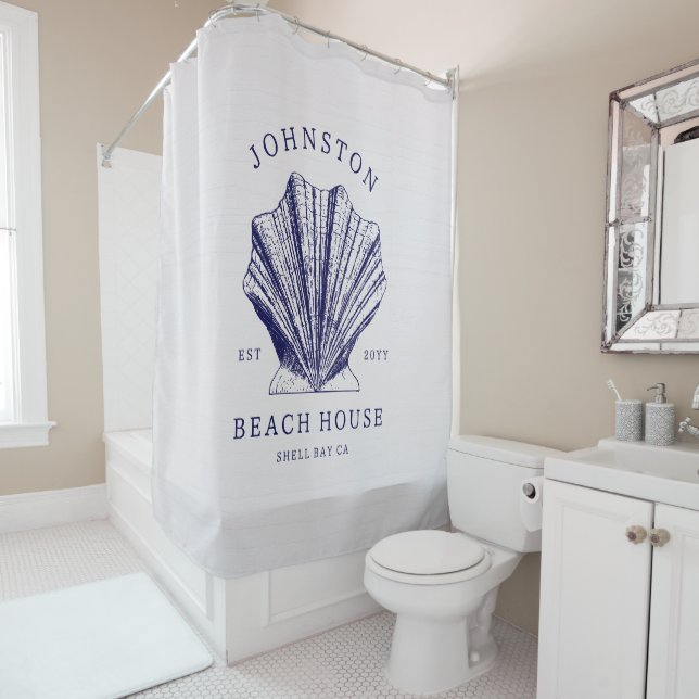 Rustic Beach House Family Name Nautical | Blue (In Situ)