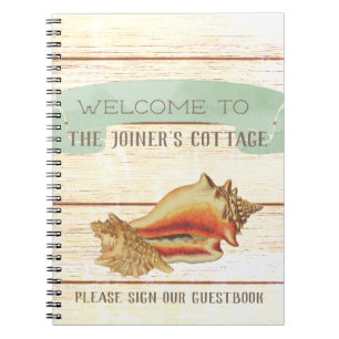 Rustic Beach House Personalized Welcome Notebook