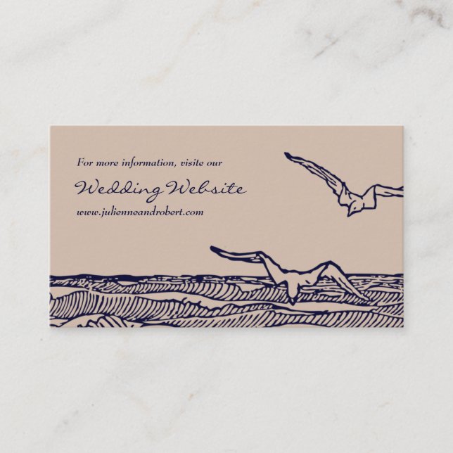 Rustic Beach Ocean Waves Mariage Carte du site Web (Devant)