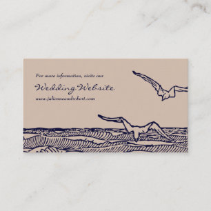 Rustic Beach Ocean Waves Wedding Website Card