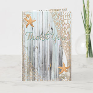 Rustic Beach Starfish Mariage Carte de remerciemen