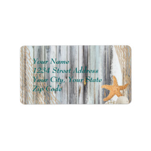 Rustic Beach Starfish Wedding Label