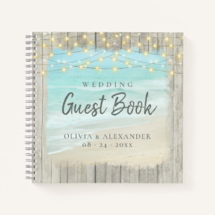 Rustic Beach String Lights Mariage livre d'hôtes