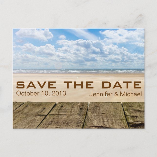 Rustic Beach Summer Save the Date Wedding Announcement Postcard (Front)