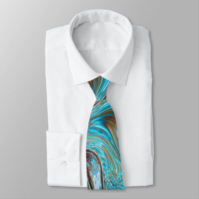 rustic beach Turquoise Woodgrain Teal Barn Wood Tie (Tied)