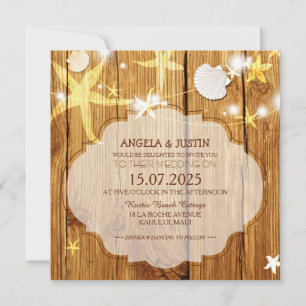 Rustic Beach Wedding Celebration Invitation
