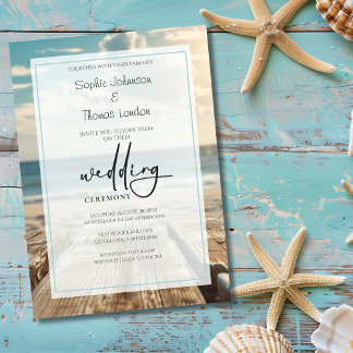 Rustic beach wedding invitation