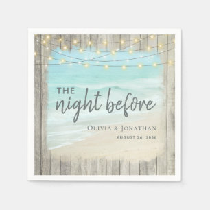 Rustic Beach Wedding Rehearsal Dinner Napkin