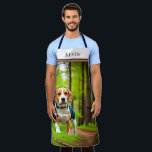 Rustic Beagle Dog Running in Woods Apron<br><div class="desc">This apron design features beautiful beagle running through lush green woods. Add a name to personalize it. Great for the patriot hunter or dog lover in your life. Makes a great Father's Day or birthday gift for the cook or griller in your family. Created by Simply Farmhouse Press.</div>