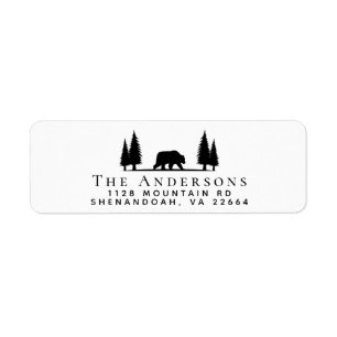 Rustic Bear Forest Return Address