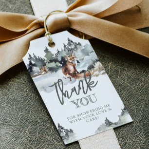 Rustic Bear & Mountains Baby Shower Favors Gift Tags