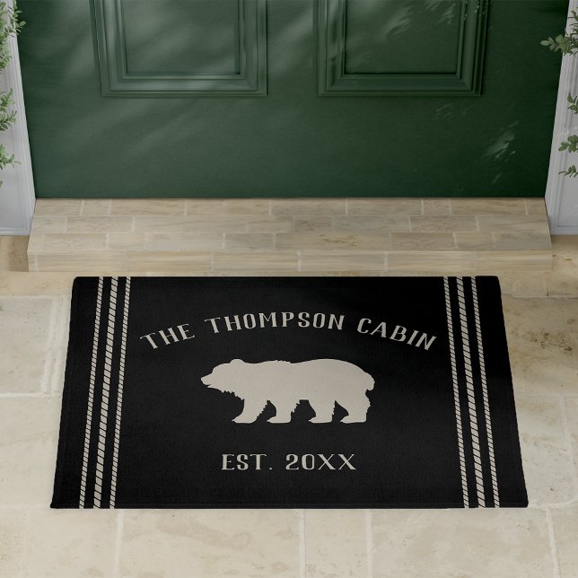 Rustic Bear Personalized Doormat (Creator Uploaded)