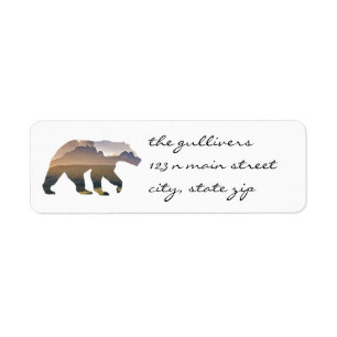 Rustic Bear Return Address Labels