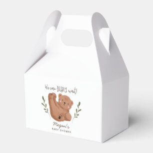 Rustic Bear We Can Bearly Wait Baby Shower Favor Box