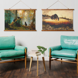 Rustic Bears In The Wild One Up To No Good Hanging Tapestry