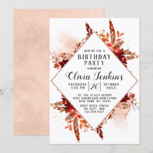 Rustic Beauty Floral Birthday Party Invitation