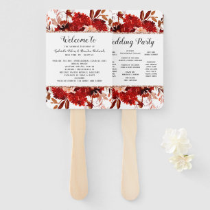 Rustic Beauty Floral Fall Wedding Ceremony Program Hand Fan