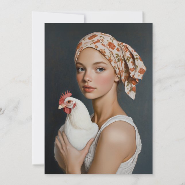 Rustic Beauty with Chicken Invitation (Front)