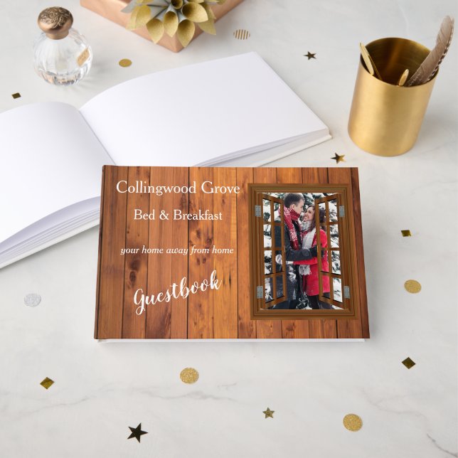 Rustic Bed and Breakfast Guest Book 🌿 Country Inn (Front Open)