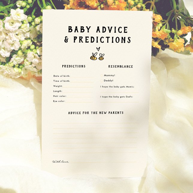 Rustic Bee Baby Predictions & Advice Game (Creator Uploaded)