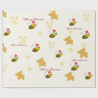 Rustic Bee Christmas Wrapping Paper