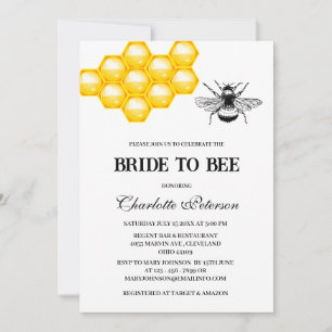  Rustic Bee Themed  Bridal Shower  Invitation