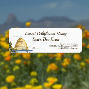 Rustic Beehive Custom Honey Bee Food Labels