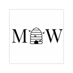 Rustic Beehive with Bees Couple Wedding 2 Initial Self-inking Stamp