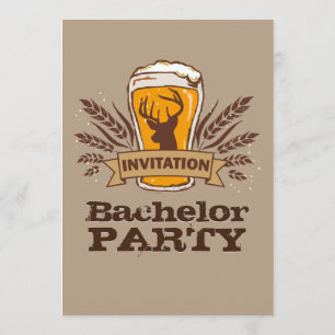 Rustic Beer Barley Stag / Bachelor Party Card