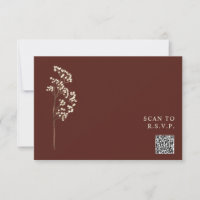 Rustic Beet Red Gypsophila QR Code Wedding