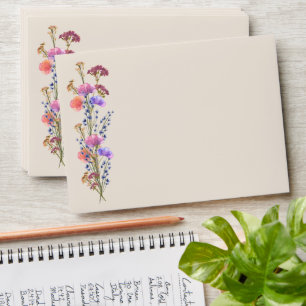 Rustic Beige Acrylic Floral Bouquet Envelope