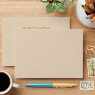 Rustic Beige Brown Maple Leaves Autumn Wedding Envelope