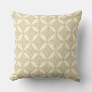 Rustic Beige Diamond Geometric Pattern Throw Pillow
