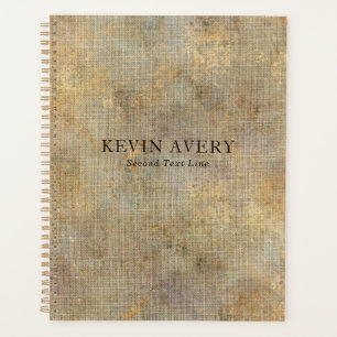 Rustic Beige Gold Linen Texture Planner