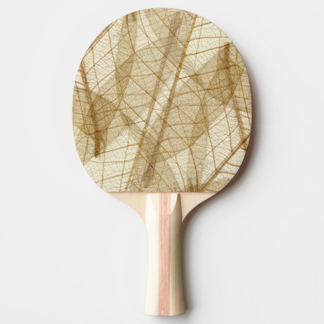 Rustic Beige Lace Leaves Ping Pong Paddle (Front)