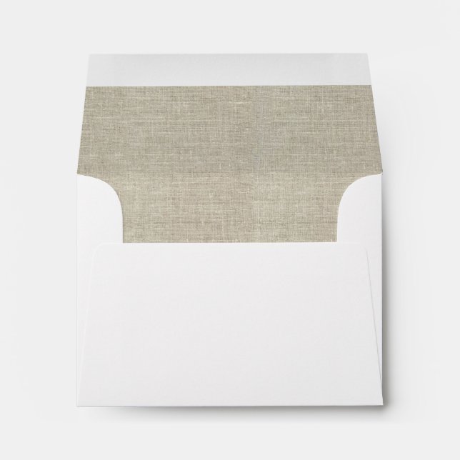 Rustic Beige Linen Printed Envelopes (Back (Bottom))
