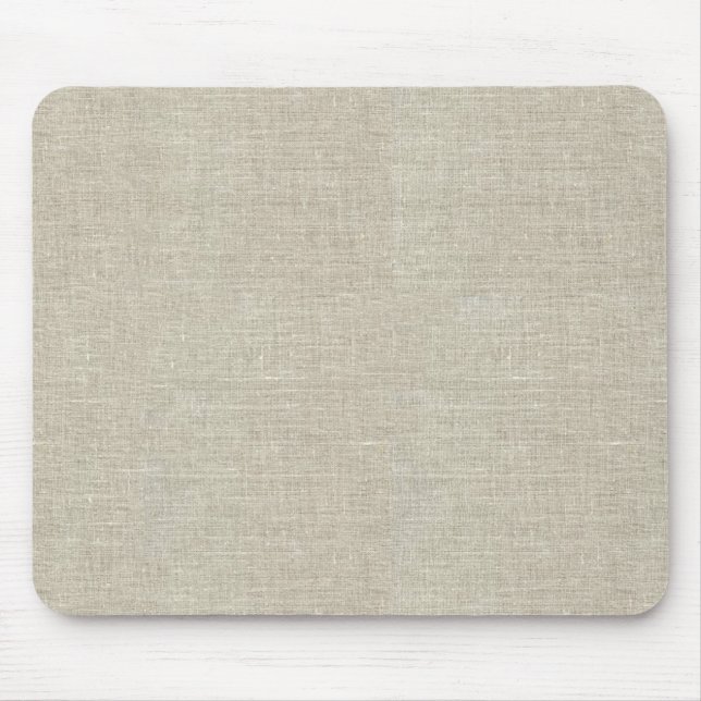 Rustic Beige Linen Printed Mouse Pad (Front)