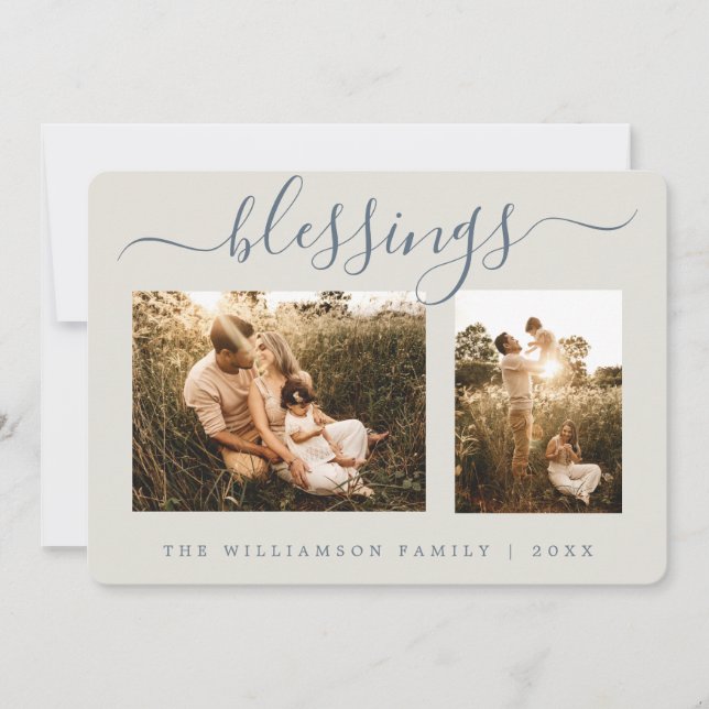 Rustic Berries Sprig Christmas Photo Holiday Card (Front)