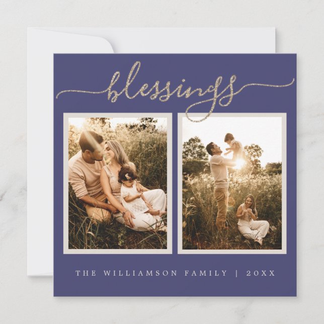 Rustic Berries Sprig Christmas Photo Holiday Card (Front)