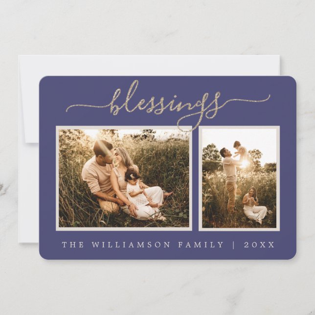 Rustic Berries Sprig Christmas Photo Holiday Card (Front)