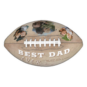 Rustic Best Dad 3 Photo Collage Father`s Day  Football