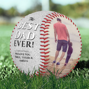 Rustic Best Dad Ever Father`s Day 2 Photo Collage Softball