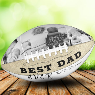 Rustic Best Dad Ever Father`s Day 3 Photo Collage Football