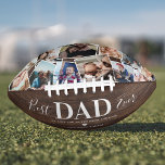 Rustic Best Dad Ever Photo Collage Football<br><div class="desc">Unique fathers day football featuring rustic wood print background,  a photo collage of 12 family pictures for you to replace with your own,  the saying "BEST DAD EVER",  a cute heart,  and the childrens names.</div>